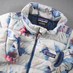 Patagonia Down Watercolor Floral Kids S 7-8 Sweater Puffer Jacket 68233 Girls